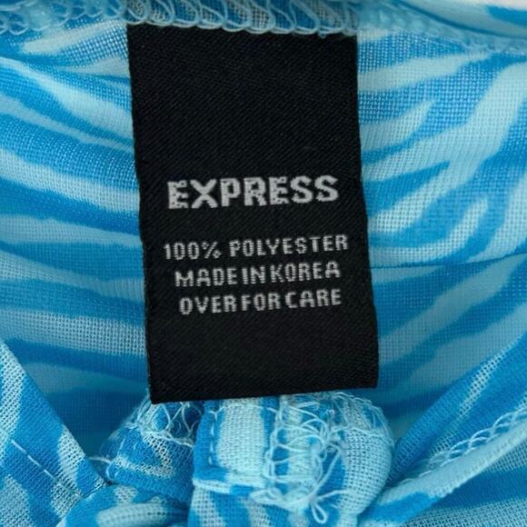 Express Blue Zebra Print Sarong Swim Cover Up Beach Resort One Size - Picture 3 of 5